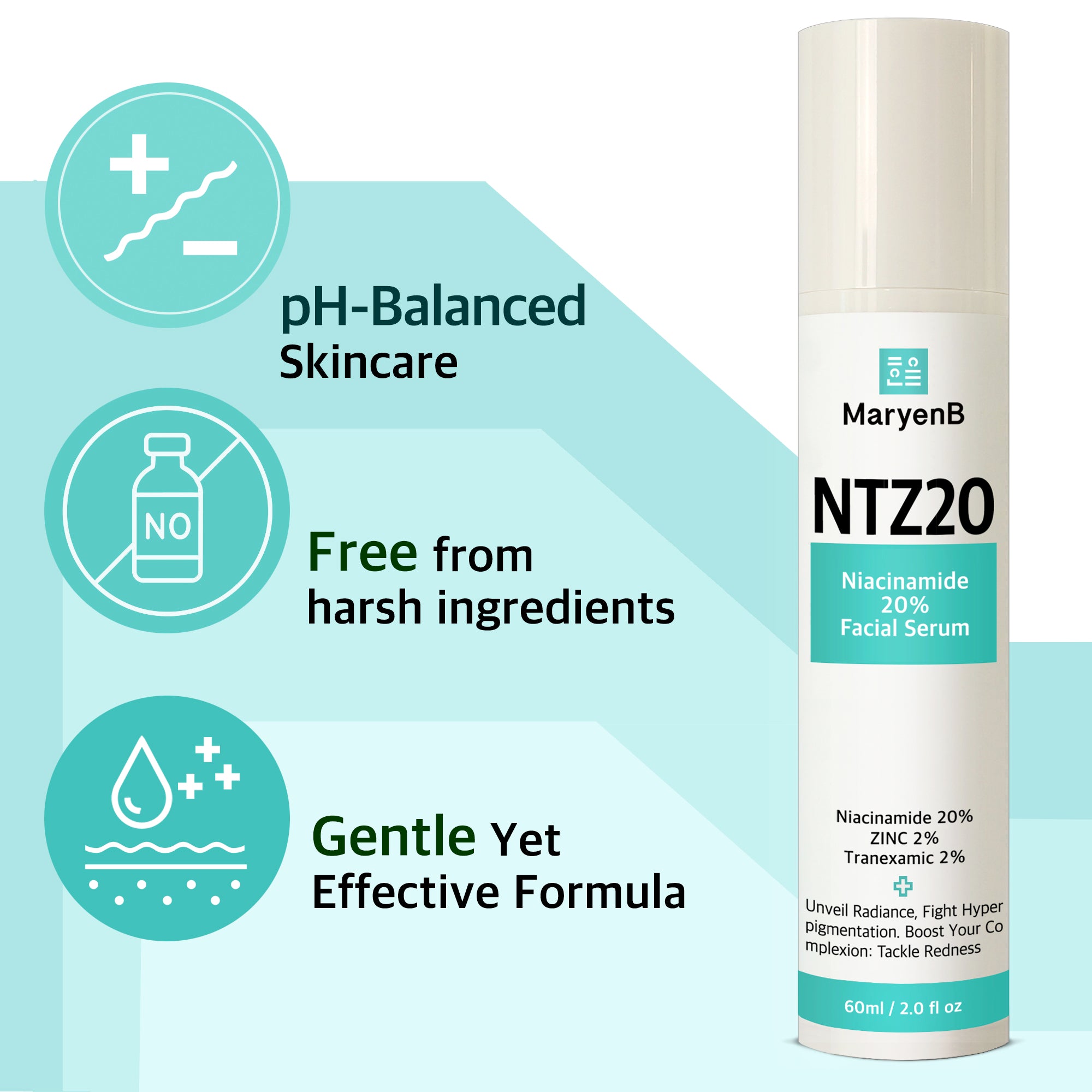 MaryenB NTZ20 Niacinamide 20% Pore Minimizer Serum 2 Fl Oz - Oil Control
